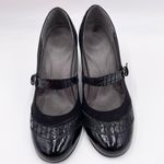 Aerosoles  Role Along Mary Jane Pumps Heels Size 8.5 Black Crocodile Faux Leather Photo 2