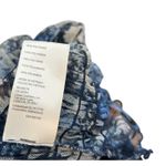 Free People Hello There Top Blouse Smocked Flare Sleeve Mesh Floral Blue Large Photo 11