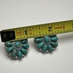 Avon Silver Tone & Blue Turquoise Color Pierced Earrings Photo 3