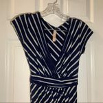 Gilli Navy/Grey Striped V Neck Short Sleeve Dress Small Photo 9