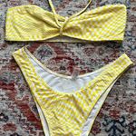 Yellow Checkered Bikini Size M Photo 3