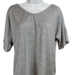 Maurice's  Women's Silver Gray Marled Ribbed V Neck Short‎ Sleeve Tunic Top Size M Photo 5