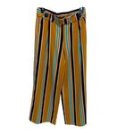 ZARA TRF Mustard Striped Wide Leg Culotte Cropped Pull On Pants Size Small Photo 2