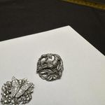 Birds & Blooms 1998 / 1999 Pewter Silver Tone Brooch Pins Butterfly / Cardinal Photo 3