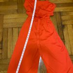 One Clothing Crop Midi Ruffle Jumpsuit Size XS Sleeveless Red Photo 4