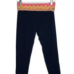 Victoria's Secret Victoria’s Secret Black Printed Fold Over Waist Capri Leggings Photo 0