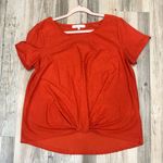 Rose + Olive  Orange twisted blouse sz Large Photo 5