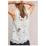 Maeve Anthropologie Macie Tank Top White Lace Floral Embroidered Womens … Photo 2