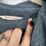 Soft Surroundings Blue Ribbed Cowl Neck Tunic Top Long Sleeve Pocket Size L Photo 3