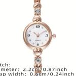 Beautiful Rhinestones and Heart Bracelet Ladies Quartz Watch Sparkling Stones Photo 3