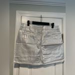 Old Navy NWT  Size 12 Silver Shine Metallic Zip Stretch Denim A Line Mini Skirt Photo 5