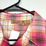 Wrangler Women's Pink & Orange Plain Pearl Snap Button Up Short Sleeve Size L Photo 1