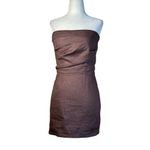 SNDYS Romi Linen Dress in Chocolate Small New Womens Mini Brown Photo 3