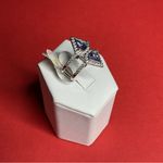 Bomb Party RBP6429 “Love Your Life” Sapphire CZ on Rhodium Size 7 Ring NWT Blue Photo 1