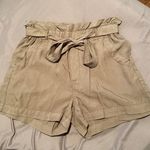 Thread and Supply Olive Green Paper Bag Waist Shorts Photo 0