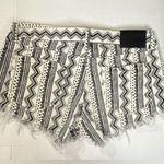 Billabong Lite Hearted Denim Geometric Tribal Lace Front Tie Cutoff Shorts Sz 27 Photo 3