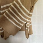 J.Crew factory striped poncho wool blend knit barley tan white strip one size Photo 6