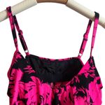 Aqua Green  Women's Plus Size Pink Tropical Floral Tankini Top - Size 1X - NWT Photo 3