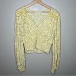 ASTR  The Label Yellow Blue Floral XL Peplum Blouse Photo 4