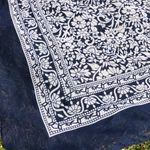 Blue & White Print Floral Scarf 42”x41” Square Photo 1
