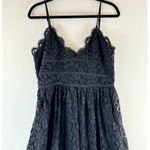 NBD Revolve Womens Dress Black Give It Up Mini Slip Lace V Neck Fit Flare Large Photo 6