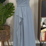Azazie  emerald bridesmaid dress in dusty blue Photo 0
