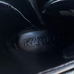 Karl Lagerfeld  PARIS Womens Black Rhinestone Chained Strap Almond Toe Boots 6.5 Photo 8