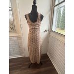 House of Harlow 1960 NWT Geometric Knit Maxi Dress medium boho retro layered Brown Photo 3