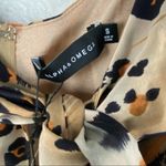 ALPHA OMEGA Animal Print High Ruffled Cutout Top, Size Small Photo 3