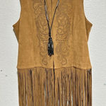 Reba Western Brown Faux Suede Studded Vest Jacket -Rodeo NFR - Large EUC Photo 0