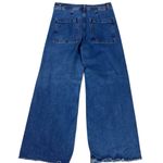 ZARA  The High Rise Marine Straight Jeans Size 12 Wide Leg Raw Hem 2553/041/400 Photo 5