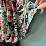 Nicole Miller Women Black Stretch Floral Cap Sleeve V Neck Mini Dress 8 Career Photo 5