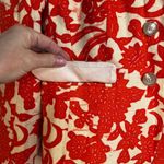 Ann Taylor Loft 100% Linen Orange Floral Single Breasted 2 Button Blazer Size 0 Photo 5