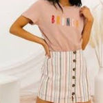 Blank Paige Brunch rainbow embroidered L basic tee Photo 0