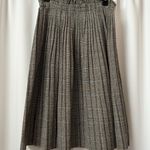 SheIn Gray Plaid Neutral Midi Knee Length High Waisted Skirt Size Medium Photo 0