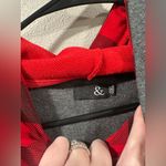 & Double Hooded Gray & Buffalo Plaid Side Zipper Hoodie Size 3X Photo 4