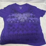 Just My Size  Purple Patterned Short Sleeve Tee Photo 0