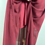 ANRABESS Maxi Dress XL Maroon Sheer Lined Slit‎ Dolman 3/4 Sleeve Elastic Waist Red Photo 6