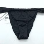 Good American Shine Ruched Bikini Bottom Stretch Black 4 US XL Photo 0