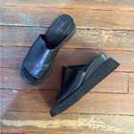 Naked Feet Infinity Leather Platform Sandals Sz 9 💛🍄 Black Photo 1