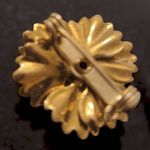 80s Vintage Pearly Pink Gold Toned Floral Leafy Brooch Pin Whimsical Feminine Photo 5