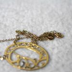 Bella Jack Retro Statement Filigree Letter "D" Gold Tone Link Chain 18" Necklace Photo 4