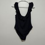 Eberjay Eberjey Loreta Ruffle Scoop Back So Solid Black One‎ Piece Bathing Suit Large Photo 2