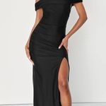 🌸AMTIOUS ruched stretch long dress ✨ Black Size L Photo 1