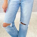 Cello Stretch Super High Rise Destroyed Dad Jeans Button Fly Medium Wash Size 7 Photo 0