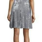 Calvin Klein  crushed velvet silver Mini Dress in Size 8 NWT Photo 1