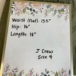 J.Crew Factory Size 4 Linen Sidewalk Skirt Olive Green Pull On Stretch Lined Photo 8