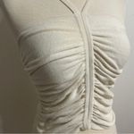 Sandro  | CALYPSO HALTER NECK RIB & RUCHED TOP IN ECRU Photo 3