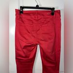 CAbi Maroon Capri Cut Frayed End Trim Hi-Low Crop Zipper Button Jeans Sz 4 Photo 5