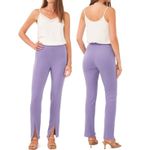1. State New Split Cuff Straight Leg Pants Front Slit Trousers Purple Size 18W Photo 2